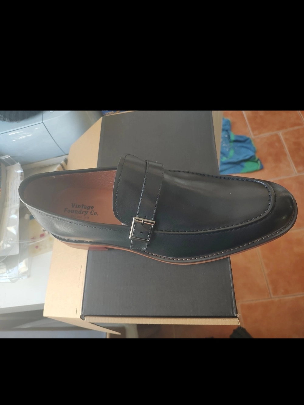 Vintage Foundry Co. Men’s Black Leather Slip-On Loafers